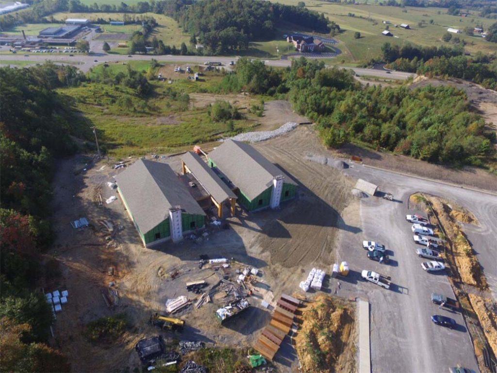 aerial view of the Daniel Boone Wilderness Trail Interpretive Center in VA