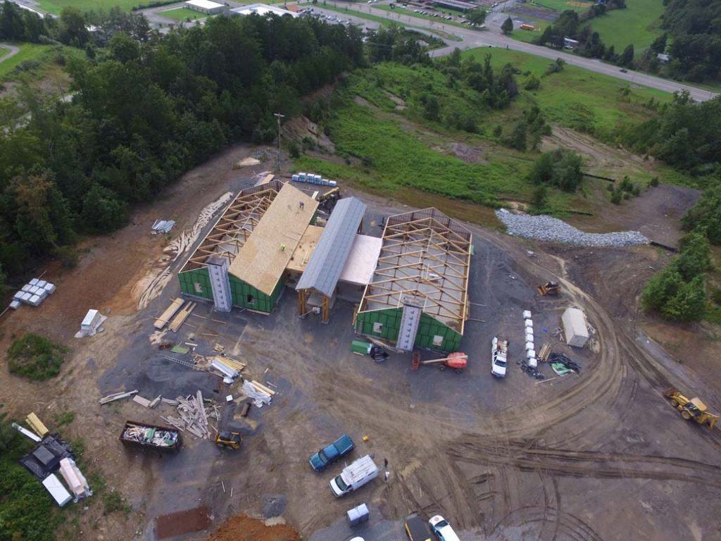 aerial view of the Daniel Boone Wilderness Trail Interpretive Center in VA